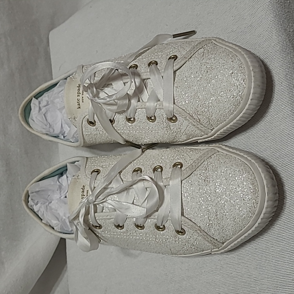 Kate Spade Trista Glitter Textile Sneakers Size 9.5 - Picture 2 of 14